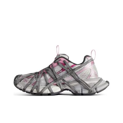 Balenciaga 3XL Low-Top Distressed White Gray Sneakers for Women