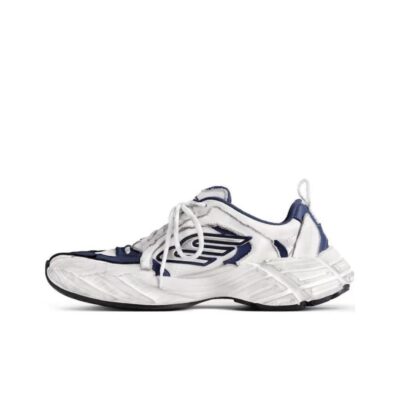 Balenciaga Monday Round-Toe Lace-Up Low-Top White Sneakers for Men