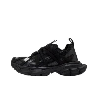 Balenciaga 3XL Round-Toe Lace-Up Low-Top Black Sneakers
