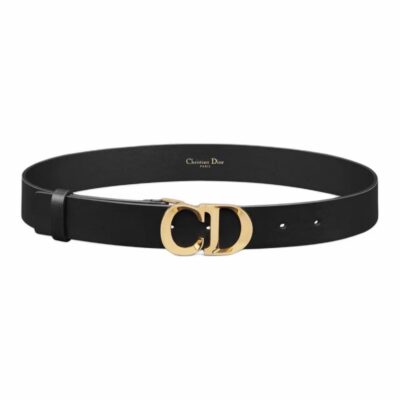 Dior CD Buckle Calfskin Metal Belt Women Black