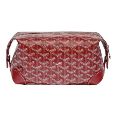 GOYARD Boeing Canvas & Calfskin Travel Toiletry Bag – Red