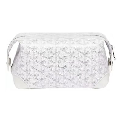 GOYARD Boeing Canvas & Calfskin Travel Toiletry Bag – White