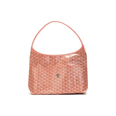 GOYARD Bohème Hobo Wide Handle Canvas & Leather Shoulder Bag – Coral Pink
