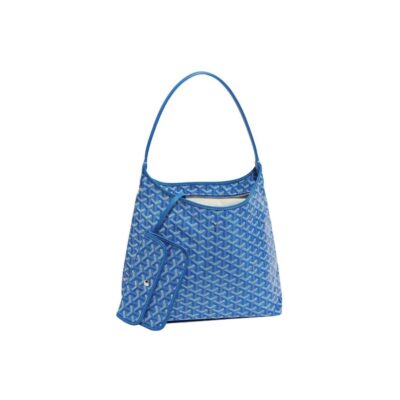 GOYARD Bohème Hobo Canvas & Calfskin Shoulder Bag – Sky Blue