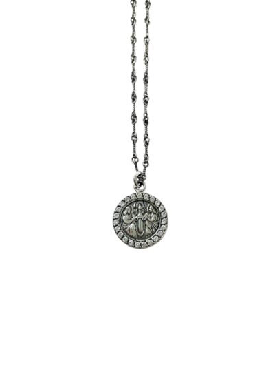 Chrome Hearts Full Diamond Angel Medallion Necklace