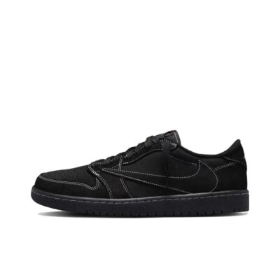 Travis Scott x Jordan Air Jordan 1 Low Retro OG SP Black Phantom Reverse Swoosh Sneakers Unisex Black