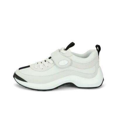 Hermes Loop Calfskin Round Toe Platform Low-Top Sneakers Women White