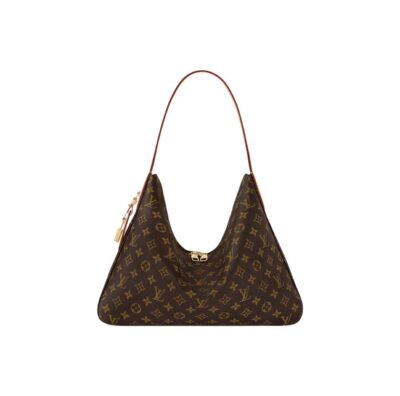 Louis Vuitton Slouchy MM Monogram Canvas Shoulder Bag Brown