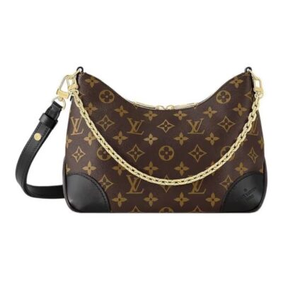 Louis Vuitton Boulogne Monogram Canvas Shoulder Bag Black