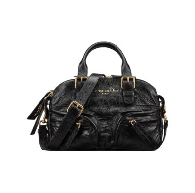 Dior Grand Tour Small Black Calfskin Bowling Bag