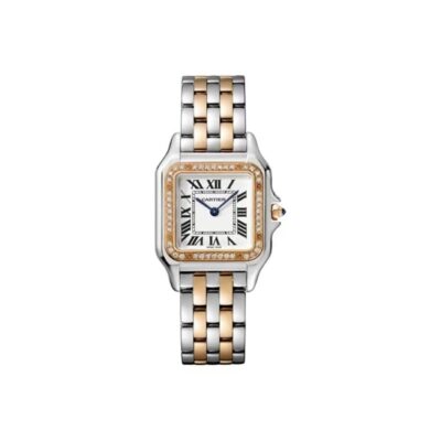 Cartier Panthère de Cartier Series Quartz Women’s Watch 29×37mm White Dial Stainless Steel and 18K Rose Gold Case