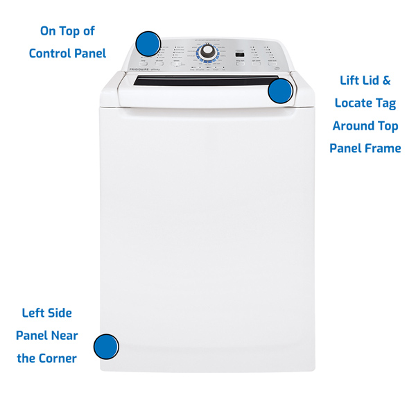 Frigidaire top load washer model
