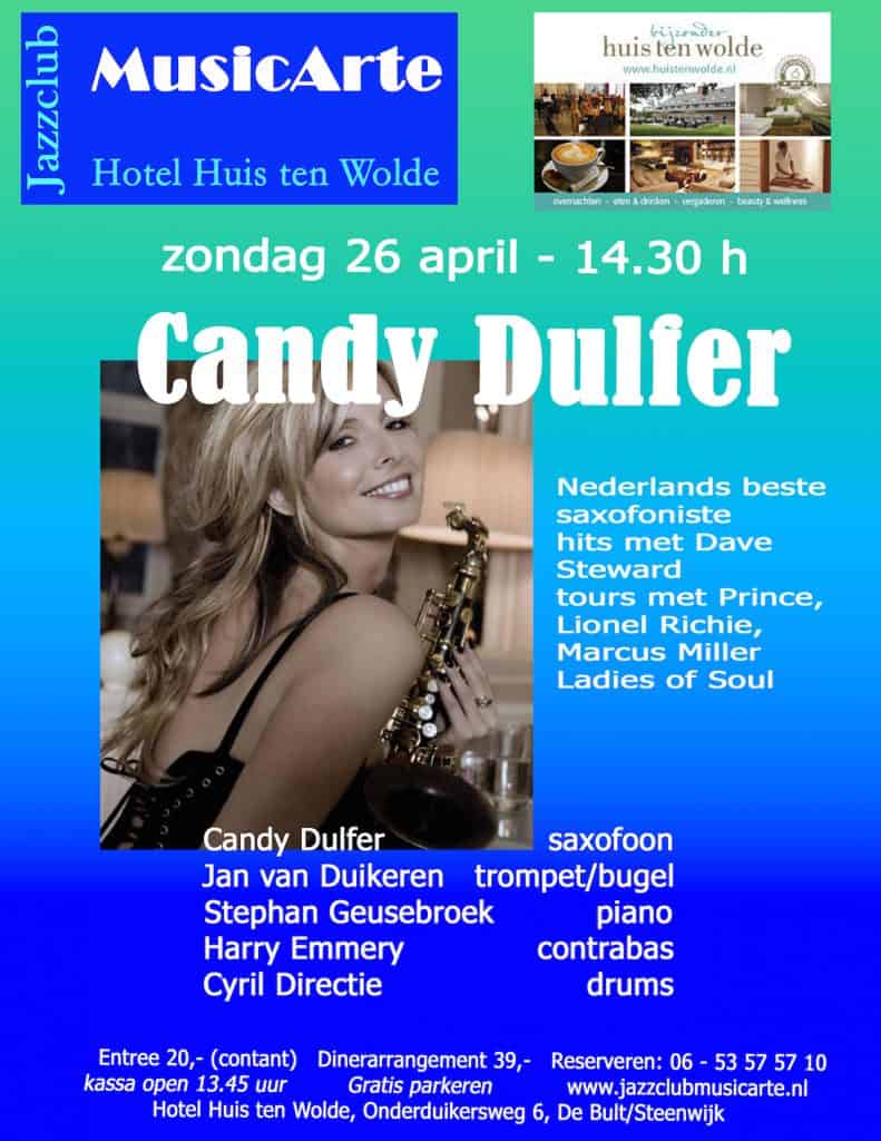Candy Dulfer bij Jazzclub MusicArte in Hotel Huis ten Wolde