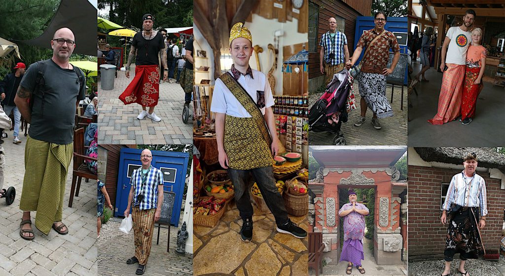 Vaders gratis naar het dierenpark, gekleed in rok, op 19 juni 2022