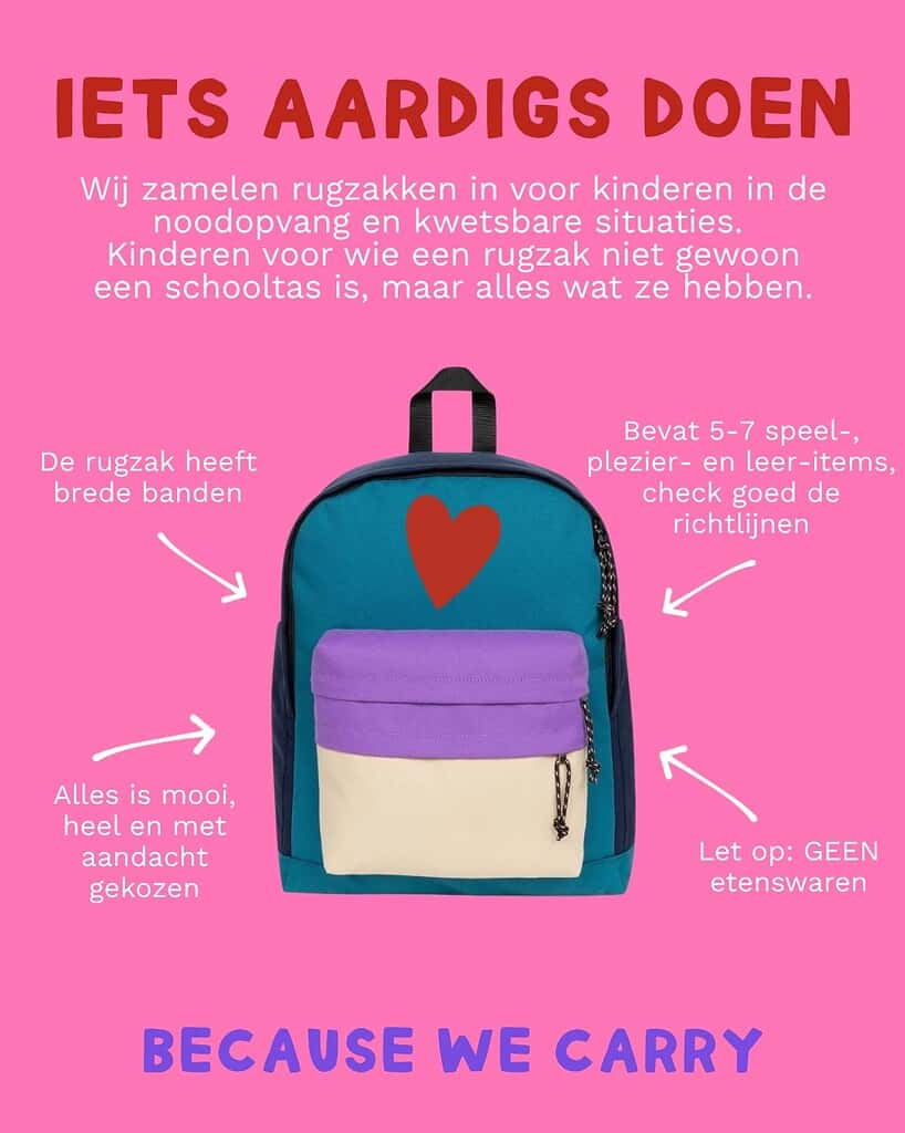 Steenwijkerwolds gezin komt in actie voor Because We Carry en zamelt gevulde kinderrugzakjes in voor kinderen in de noodopvang