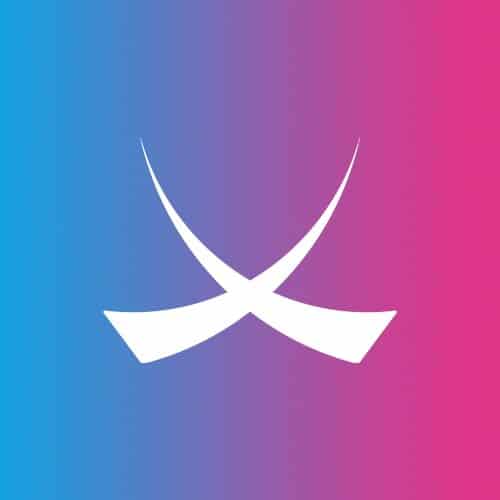 RunRev Coaching logo with dynamic pink and blue gradient background.