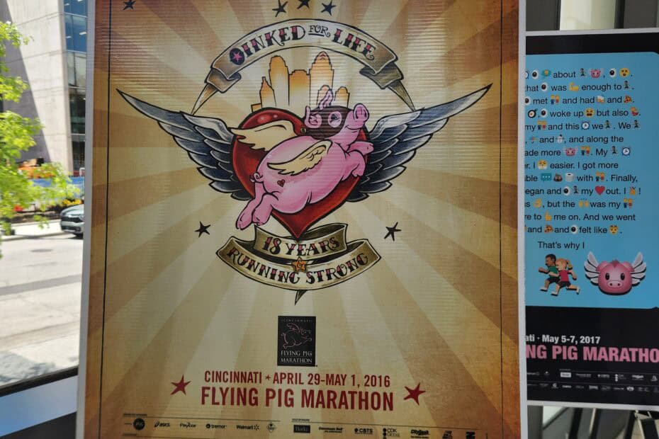 Celebrating 10 years of Oinked for Life at the Flying Pig Marathon in Cincinnati.