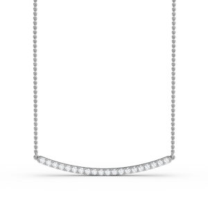Diamond Trickle Curved Bar Necklace