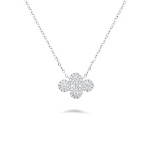 Illuminate Clover Halo Natural Diamond Necklace