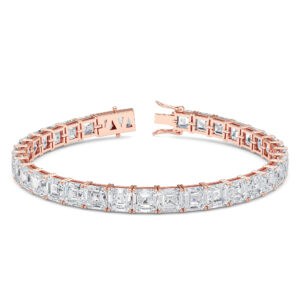 Asscher-Cut Diamond Tennis Bracelet