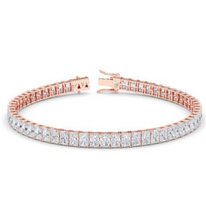 Radiant-Cut Diamond Tennis Bracelet (North-South)