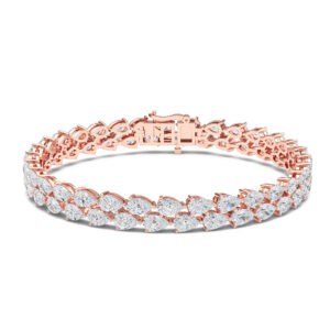 Pear-Cut Diamond Tennis Bracelet (Double Line)