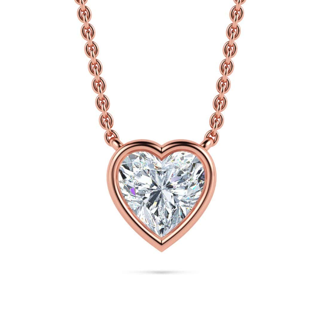 Shaped diamond pendant on a rose gold chain. Perfect for special occasions and timeless jewelry coll.
