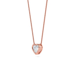 Shaped diamond pendant on a rose gold chain, perfect for special occasions.