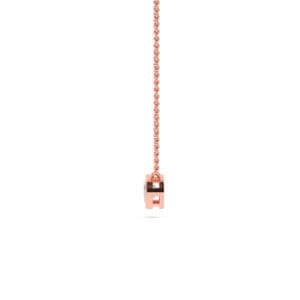 Elegant Marquise Bezel Diamond Necklace in 14K Rose Gold.