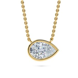 Shaped diamond pendant on a gold chain, perfect for sophisticated jewelry lovers.