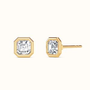 Asscher Bezel Diamond Studs