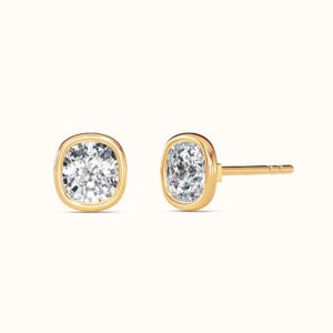 Cushion Bezel Diamond Studs