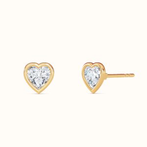 Heart Bezel Diamond Studs