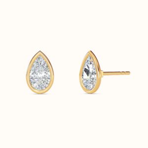 Pear Bezel Diamond Studs