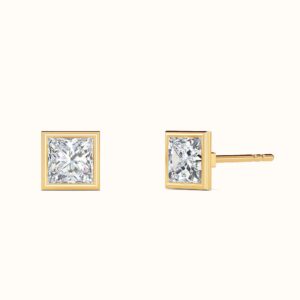 Princess Bezel Diamond Studs