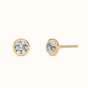 Round Bezel Diamond Studs