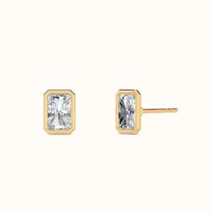 Radiant Bezel Diamond Studs
