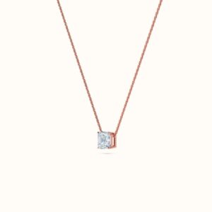 Asscher Solitaire Diamond Necklace