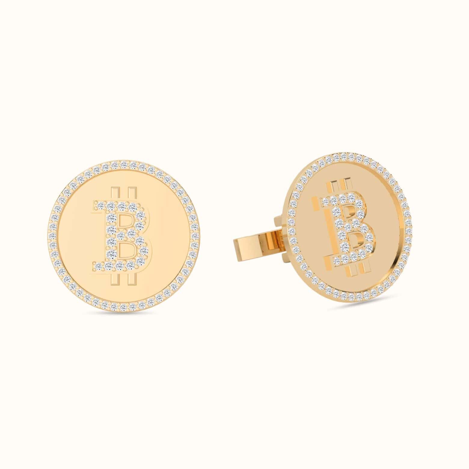 Bitcoin Coin Diamond Cufflinks