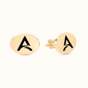 Monogram Black Enamel Logo Cufflinks