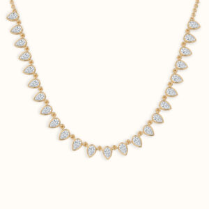 Pear Bezel Half Chain Necklace