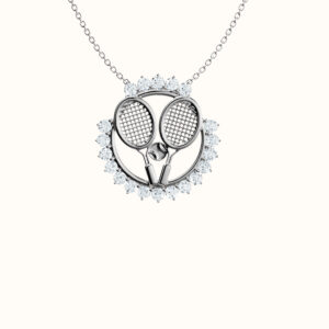 Double Racket Halo Necklace