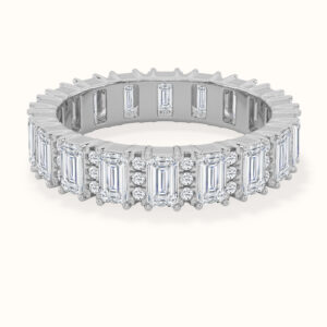 Emerald & Round Eternity Band