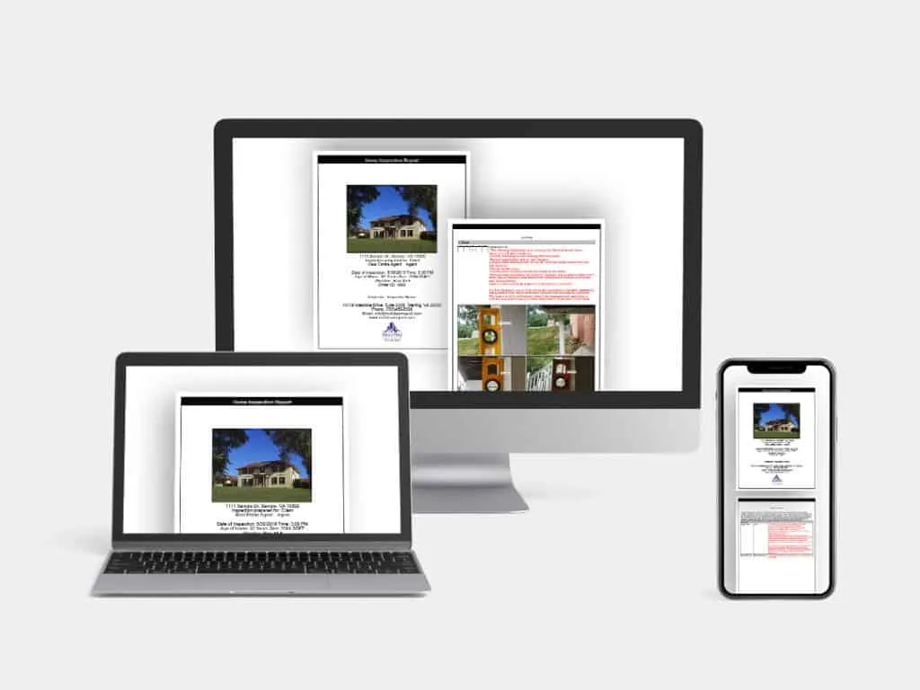 Inspection reports displayed on digital devices