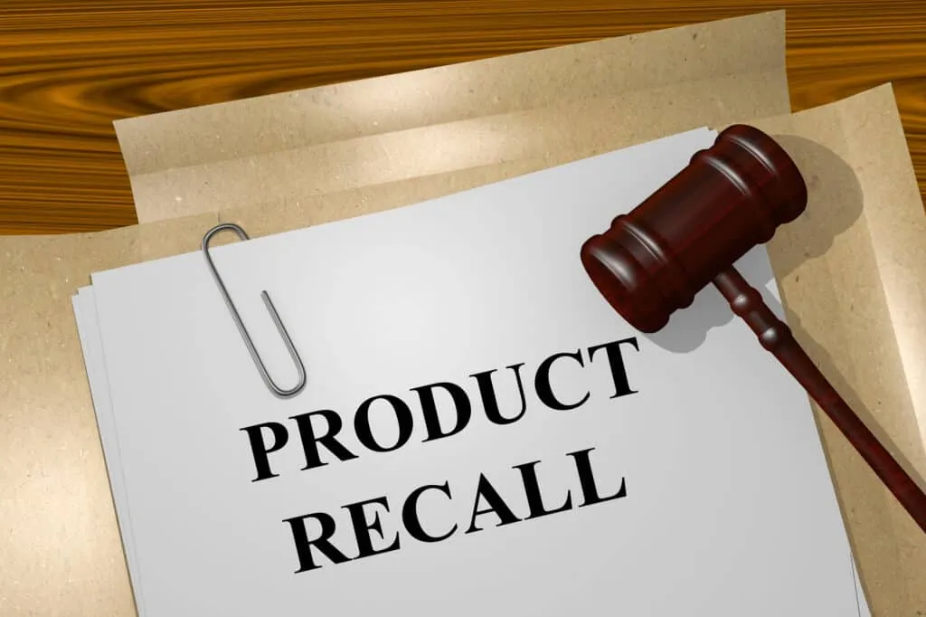 Product recall report