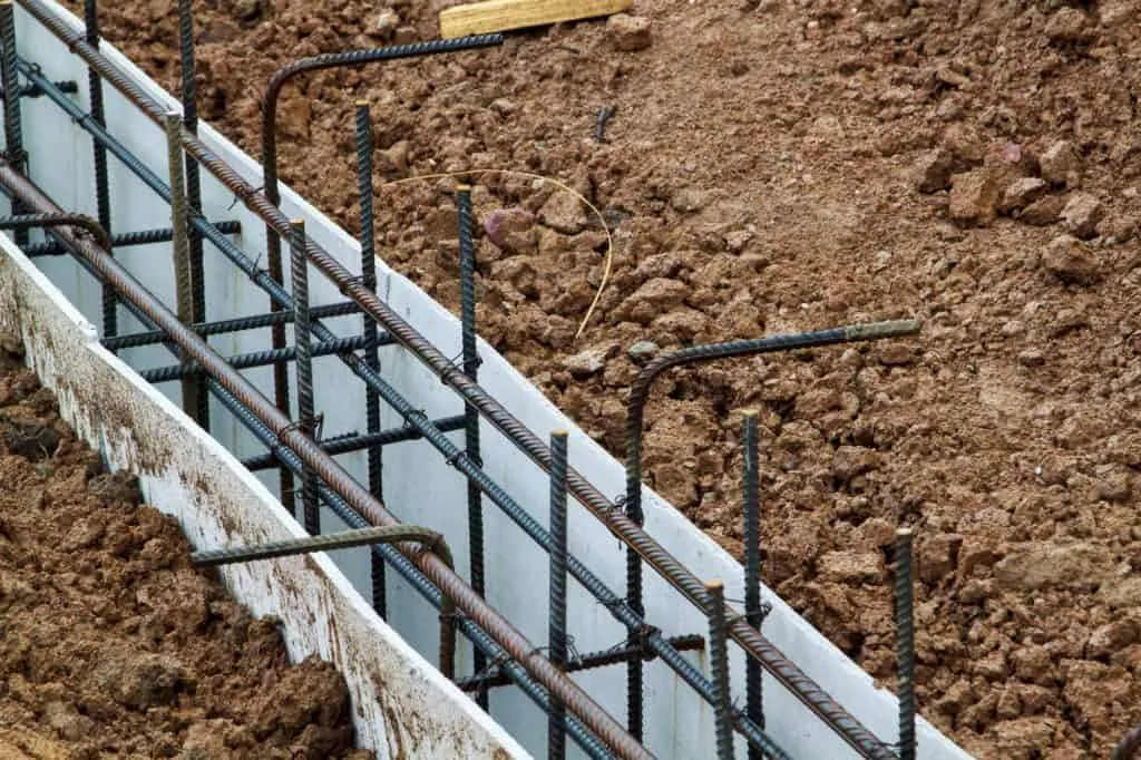Depth check of footing forms