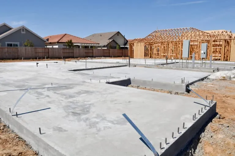 Poured concrete foundation