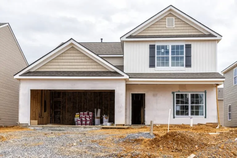 Pre-drywall single-family home garage
