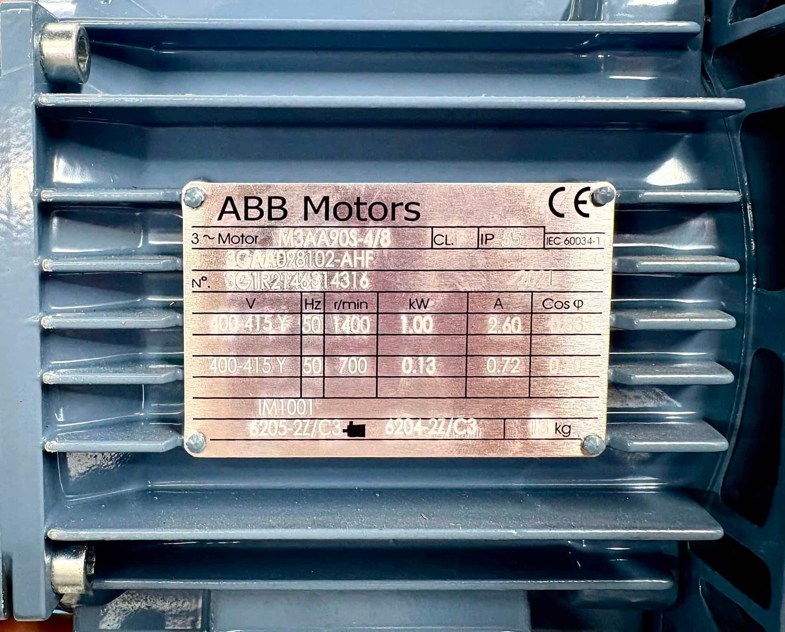 ABB M3AA 90S 4/8 – 1,0/0,13 kW kaksinopeuksinen sähkömoottori - Image 3