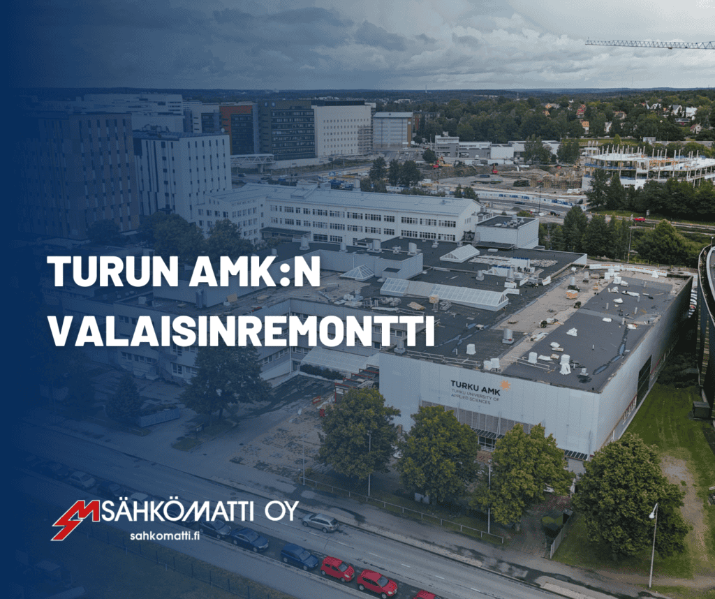 N valaisinremontti, moderni kampusalue ja rakennukset.